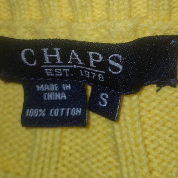 CHAPS stylish Yellow knit sweater in size Small - Picture 16 of 16